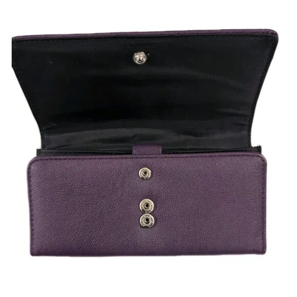 Mundi Purple Wallet File Master RFID Blocking Accordion Style Snap Closure - New - Picture 4 of 5